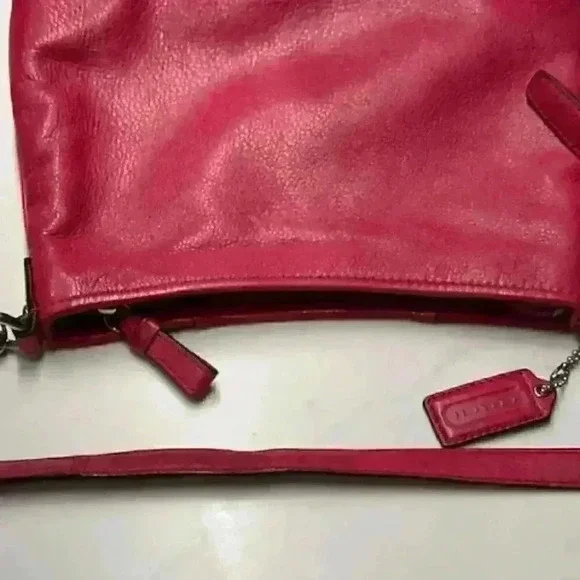 Coach Ashley Crossbody Swingpack Leather Raspberry Pink Shoulder Bag - Picture 8 of 13